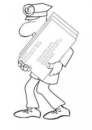 Coloring page postman on roller blades - img 20200.