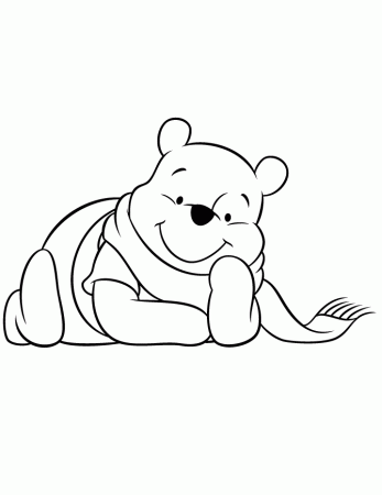 Winnie The Pooh Wearing Scarf In Winter Coloring Page | Free 