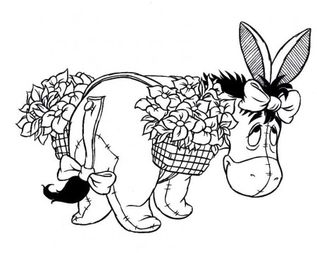 Disney Cartoon Eeyore with Flowers Coloring Pictures45
