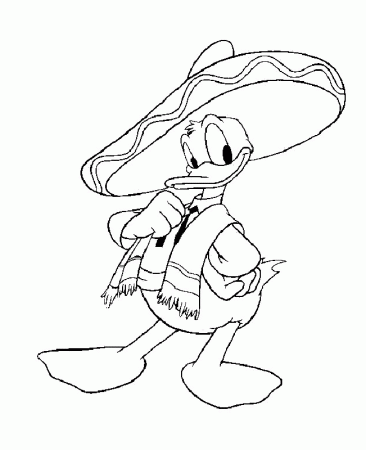 Donald is Mexican Coloring Page | Kids Coloring Page