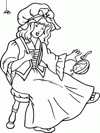 little miss muffet Colouring Pages (page 2)