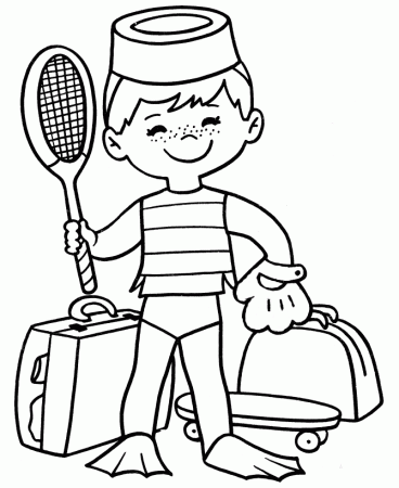 Spring Sports Coloring Page 6 - Spring Coloring Sheets: Bluebonkers
