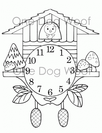 Create Your Own Cuckoo Clock Digital Print Coloring By 1dogwoof 