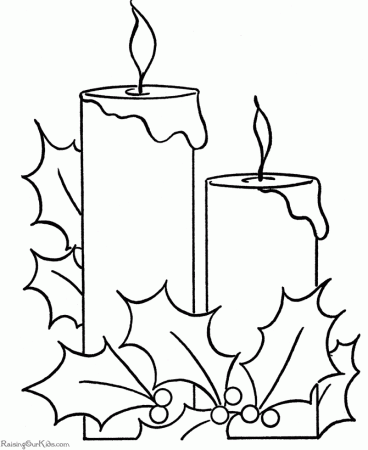 Christmas coloring pages - Christmas candles!