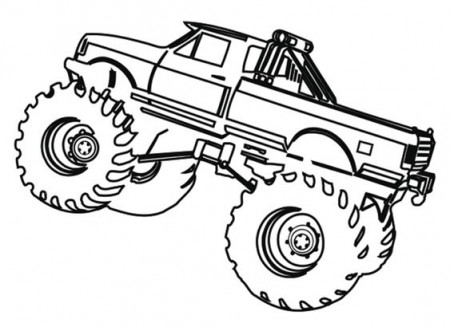 printable monster truck coloring page for boy