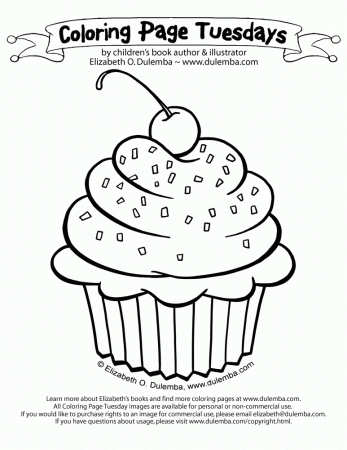 dulemba: Coloring Page Tuesday - Cupcake!