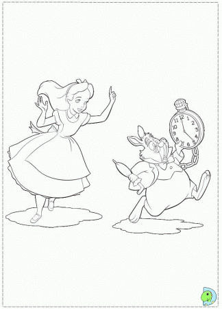 Mad Hatter Serving Tea in Alice in Wonderland Coloring Page 