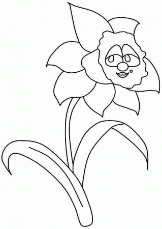 Coloring Pages Daffodil Flowers Printable Free For Kindergarten 20064#