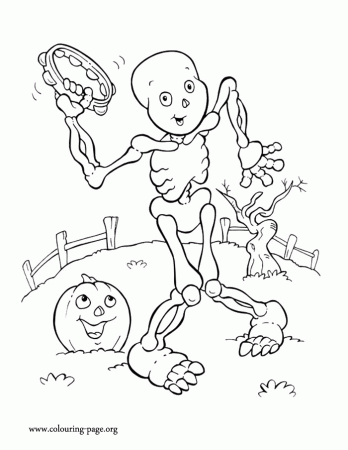 Halloween - Halloween skeleton coloring page