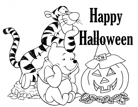 Winnie the pooh halloween greeting card coloring pages coloring