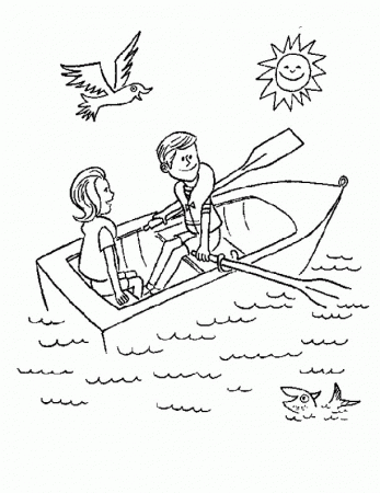 Row Row Row Your Boat Colouring Pages