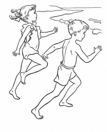 Bluebonkers : Swimming at the Beach - July 4th coloring pages