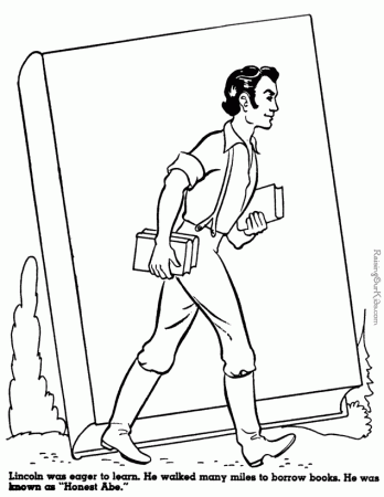 Honest Abe Lincoln history coloring pages for kid 055