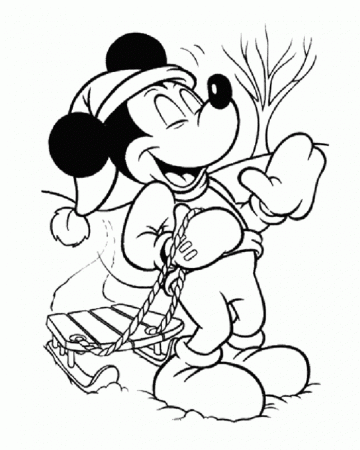 Mickey Mouse Happy Christmas Coloring Page : KidsyColoring | Free 