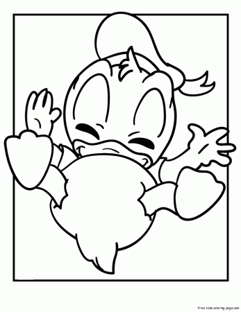 Disney baby donald duck coloring pages for kids - Free Printable 