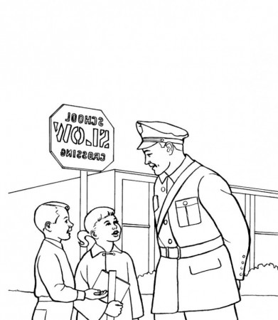 Policeman Warn Kids Coloring Pages - Kids Colouring Pages