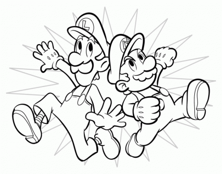 Luigi and Mario Coloring Page
