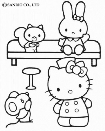 Dibujo Para Colorear : Hello Kitty Y Sus Amigos 17 Hello Kitty 