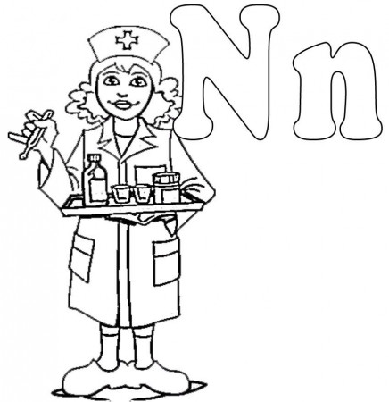 Download N Is For Nurse Coloring For Kids Or Print N Is For Nurse 