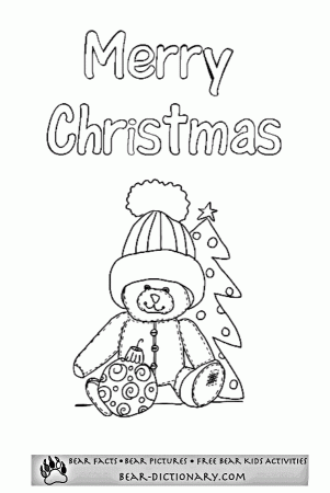 Merry Christmas Bears Coloring Sheet,Toby's Bear Christmas 