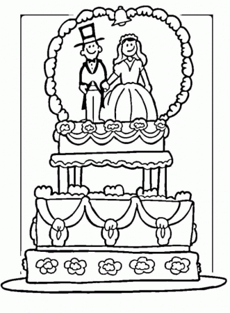 Wedding Cake Coloring Page Wedding Coloring Book Pages Kids 70100 