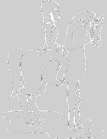 Horse And Rider Coloring Pages - Horse Coloring Pages : iKids 