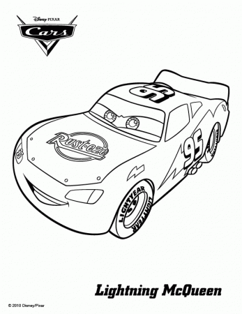 Car Lightning McQueen Coloring For Kids - Disney Coloring Pages 