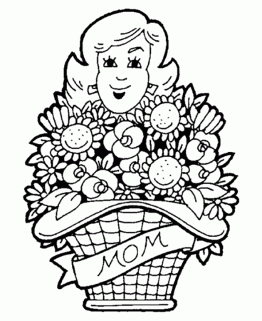 Mother's Day Coloring pages | BlueBonkers - Flowers for Mom 
