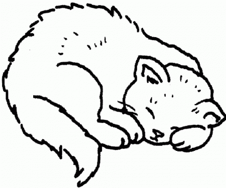 Cats Sleeping Coloring Page - Kids Colouring Pages