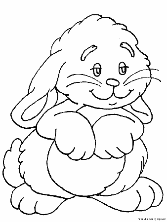 Print out happy Rabbit face - Free Printable Coloring Pages For 