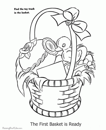 Free basket coloring pages for Easter - 010