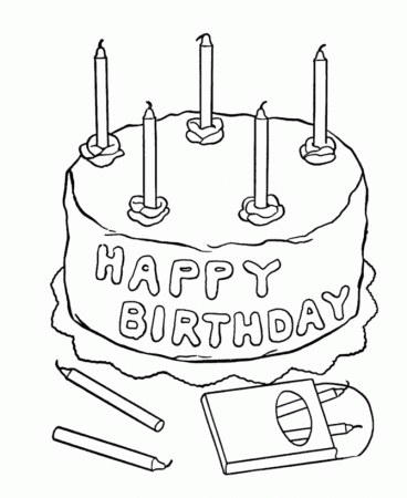 Free Printable Happy Birthday Cake | Coloring Pages