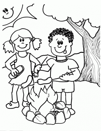 Camping Coloring Pages For Preschool