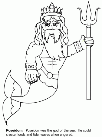 Poseidon3 Greek Coloring Pages & Coloring Book