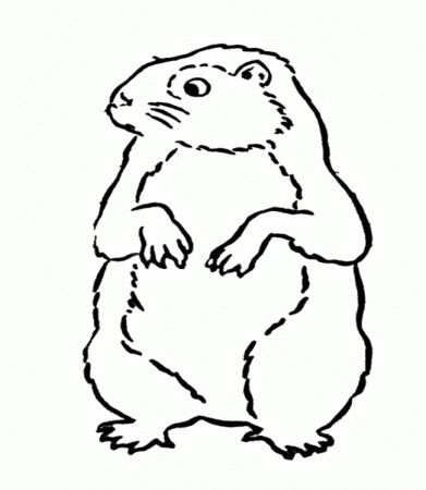 Groundhog Day Coloring Pages : Groundhog Day Waving Coloring Page 