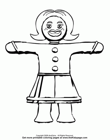Gingerbread Lady - Free Coloring Pages for Kids - Printable 