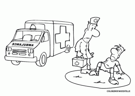 Ambulance | Download printable coloring pages, coloring sheets 