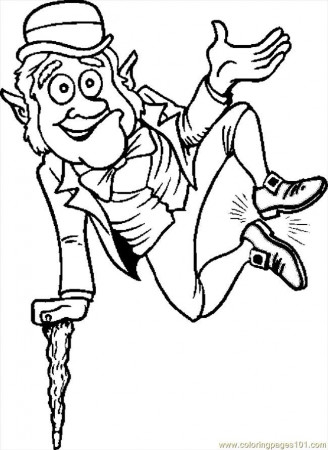 Coloring Pages Leprechaun Jumping (Holidays > St. Patrick's Day 