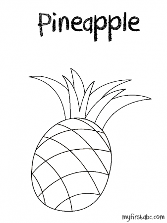 Pineapple Coloring Page - My First ABC