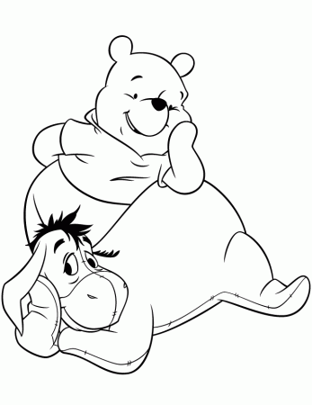 Eeyore With Winnie The Pooh Bear Coloring Page | HM Coloring Pages