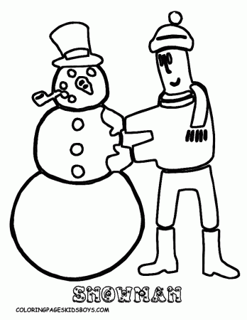 Snowman Scarf Coloring Page Images & Pictures - Becuo