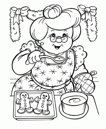 mrs. Claus Colouring Pages (page 3)