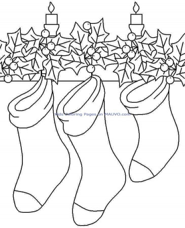 Printable Free Christmas Stocking Colouring Pages For Kids 