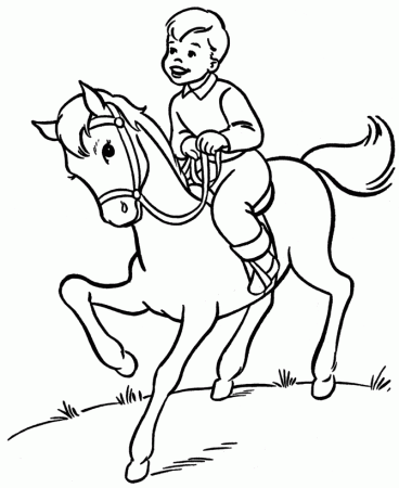 Horse Riding Coloring Page Of A Mounted Police Officer