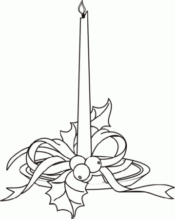 Download Free Coloring Pages For Christmas Tall Candle Or Print 