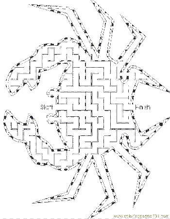 Coloring Pages Crab Maze (Animals > Fishes) - free printable 