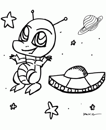 Anime Coloring Pages - Anime Space Alien Coloring page sheets 