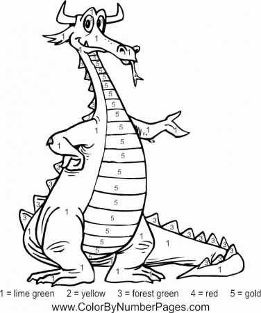 color by number dragon Colouring Pages