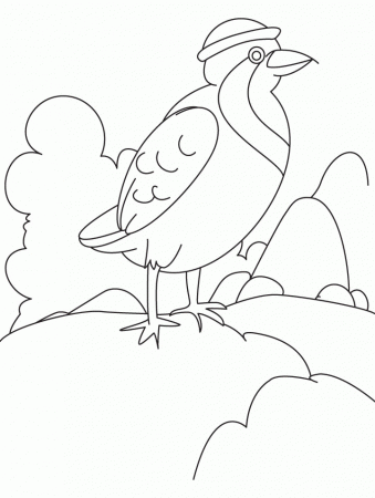 beautiful partridge sitting on the rock coloring page | Free 