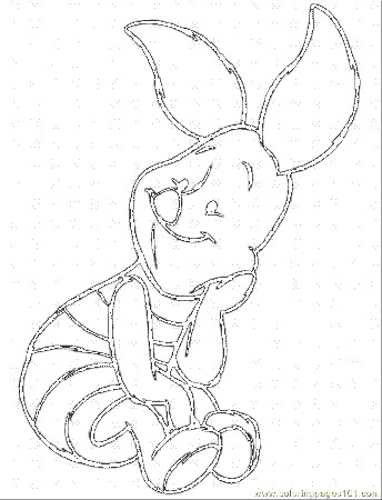 Coloring Pages Piglet Is Smiling (Cartoons > Winnie The Pooh 